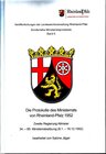 Buchcover Die Protokolle des Ministerrats von Rheinland-Pfalz 1952