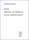 Buchcover Kleists "Käthchen von Heilbronn" auf der deutschen Bühne
