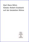 Buchcover Kleists Lustspiel "Robert Guiskard" auf der deutschen Bühne