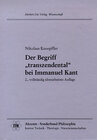 Buchcover Der Begriff "transzendental" bei Immanuel Kant
