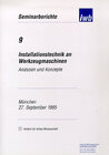 Buchcover Installationstechnik an Werkzeugmaschinen