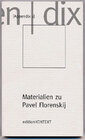 Buchcover Appendix. Materialien zu Pavel Florenskij