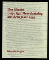 Buchcover Der älteste Leipziger Messkatalog aus dem Jahre 1595