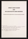 Buchcover Ernst David Kaiser und die Geschichte eines Mordes