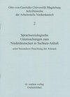 Buchcover Sprachsoziologische Untersuchungen zum Niederdeutschen in Sachsen-Anhalt unter besonderer Beachtung der Altmark