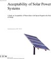 Buchcover Acceptability of Solar Power Systems