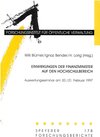 Buchcover Einwirkungen der Finanzminister auf den Hochschulbereich