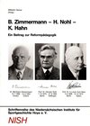 Buchcover B. Zimmermann - H. Nohl - K. Hahn. Ein Beitrag zur Reformpädagogik