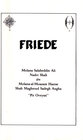 Buchcover Friede