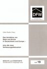 Buchcover Das Verhältnis von Staat und Kirche in Deutschland und Europa – eine alte neue Verfassungsdiskussion