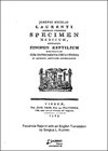 Buchcover Specimen Medicum, Exhibens Synopsin Reptilium Emendatam cum Experimentis Circa Venena et Antidota Reptilium Austriacorum
