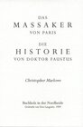 Buchcover Das Massaker von Paris /Die Historie von Dr. Faustus