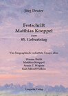 Buchcover Festschrift Matthias Koeppel zum 85. Geburtstag
