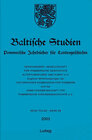 Buchcover Baltische Studien, Pommersche Jahrbücher für Landesgeschichte. Neue Folge Band 89 (2003), Band 135 der Gesamtreihe.