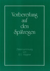 Buchcover Vorbereitung auf den Spätregen