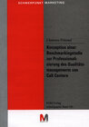 Buchcover Konzeption einer Benchmarkingstudie zur Professionalisierung des Qualitätsmanagements von Call Centern