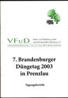 Buchcover 7. Brandenburger Düngetag 2003 - Generalthema: Düngung als Baustein der Qualitätssicherung