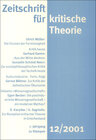 Buchcover Zeitschrift für kritische Theorie / Zeitschrift für kritische Theorie, Heft 12