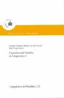Buchcover Experimental studies in linguistics 1