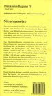 Buchcover Steuergesetze. Selbstklebendes bedrucktes Griffregister
