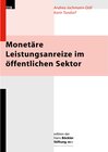 Buchcover Monetäre Leistungsanreize im öffentlichen Sektor