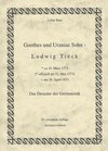 Buchcover J. W. Goethes und Uranias Sohn - Ludwig Tieck (1773-1853)