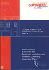 Buchcover Evaluation des Deutschen Instituts an der Johannes Gutenberg-Universität Mainz