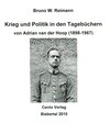 Buchcover Krieg und Politik in den Tagebüchern von Adrian van der Hoop (1898-1967)