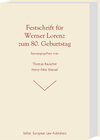 Buchcover Festschrift für Werner Lorenz zum 80. Geburtstag