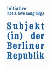 Buchcover Subjekt (in) der Berliner Republik
