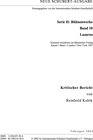 Buchcover Neue Schubert-Ausgabe. Kritische Berichte / Bühnenwerke / Lazarus