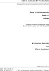 Buchcover Neue Schubert-Ausgabe. Kritische Berichte / Bühnenwerke / Adrast