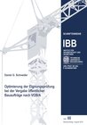 Buchcover Optimierung der Eignungsprüfung bei der Vergabe öffentlicher Bauaufträge nach VOB/A