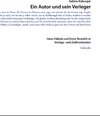 Buchcover Ein Autor und sein Verleger