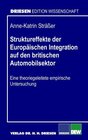Buchcover Struktureffekte der Europäischen Integration auf den britischen Automobilsektor
