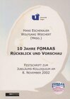 Buchcover 10 Jahre FOMAAS. Rückblick und Vorschau