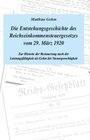 Buchcover Die Entstehungsgeschichte des Reichseinkommensteuergesetzes vom 29. März 1920