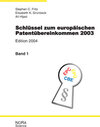 Buchcover Schlüssel zum europäischen Patentübereinkommen 2003