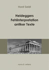 Buchcover Heideggers Fehlinterpretation antiker Texte