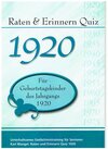 Buchcover Raten und Erinnern Quiz 1920