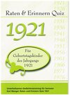 Buchcover Raten und Erinnern Quiz 1921 – Für Geburtstagskinder des Jahrgangs 1921
