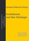 Buchcover Institutionen und ihre Ontologie