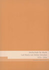 Buchcover Hochschule für Musik Carl Maria von Weber Dresden 1856-2006