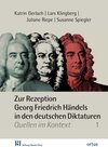 Buchcover Zur Rezeption Georg Friedrich Händels in den deutschen Diktaturen