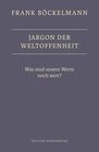 Buchcover Jargon der Weltoffenheit