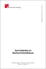 Buchcover Zum Gedenken an Eberhard Schmidhäuser