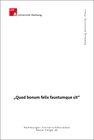 Buchcover Quod bonum felix faustumque sit