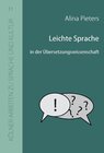 Buchcover Leichte Sprache in der Übersetzungswissenschaft