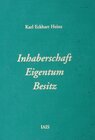 Buchcover Inhaberschaft - Eigentum - Besitz