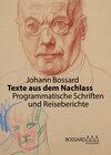 Buchcover Johann Bossard. Texte aus dem Nachlass